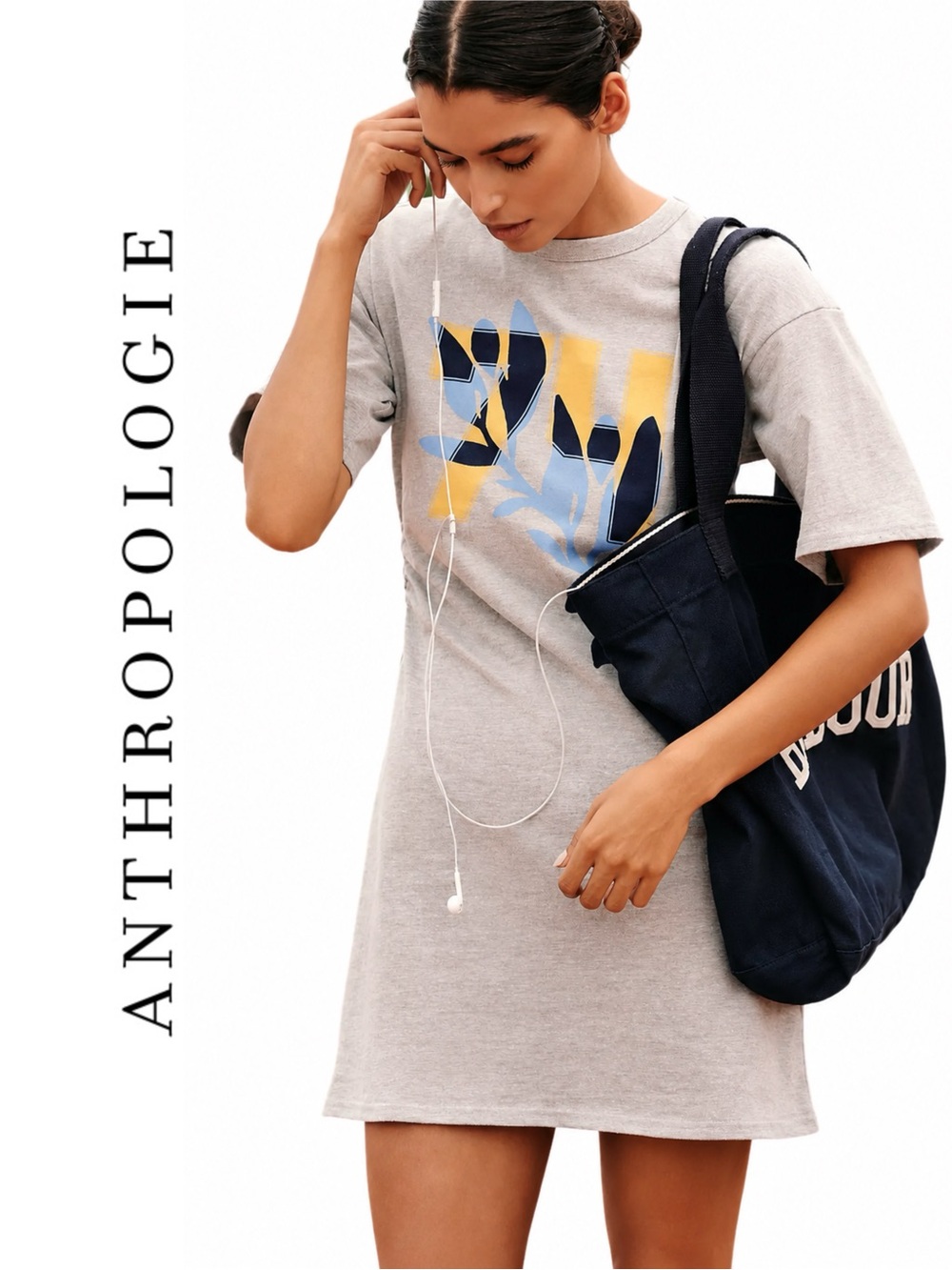 Anthropologie Daily Practice Short-Sleeve Mini T-Shirt Dress